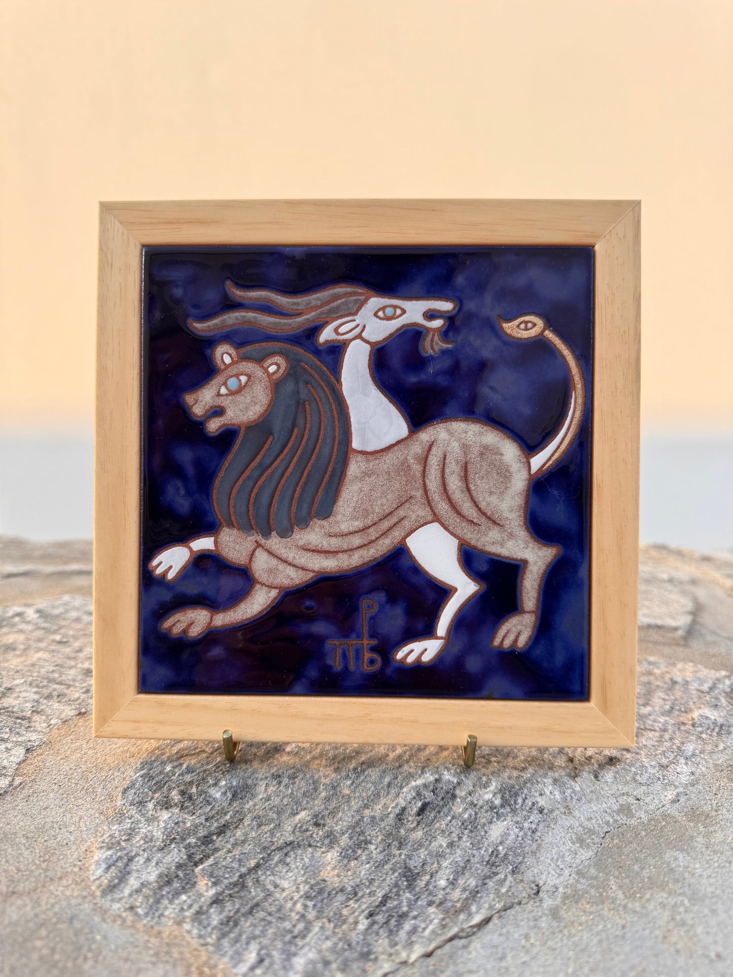 Anthologist x Valsamakis Chimera Square Tile Cobalt Blue Framed