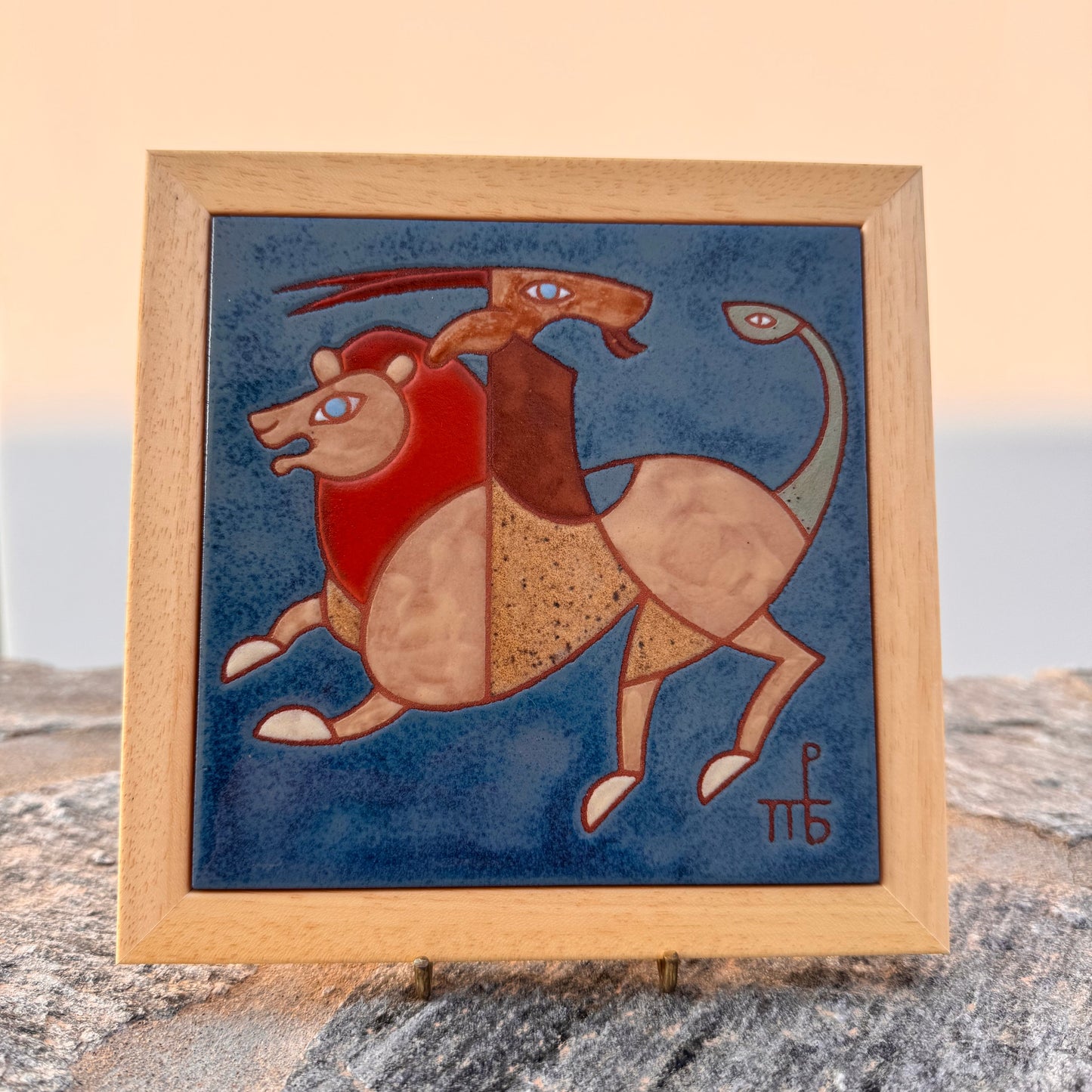 Anthologist x Valsamakis Chimera Square Tile Light Blue Framed