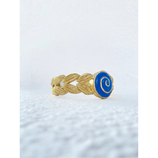 Circle of Hope Cuff Blue Enamel