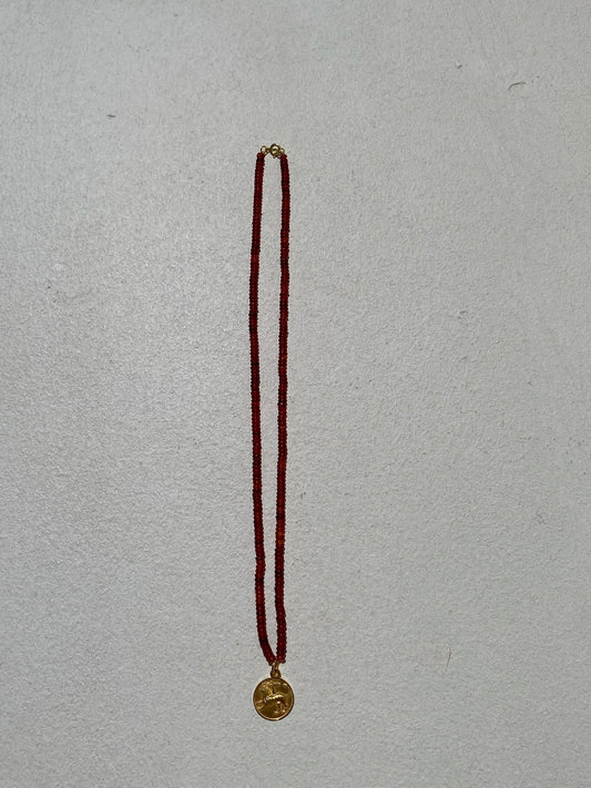 Chimera Amulet on Carnelian Beads