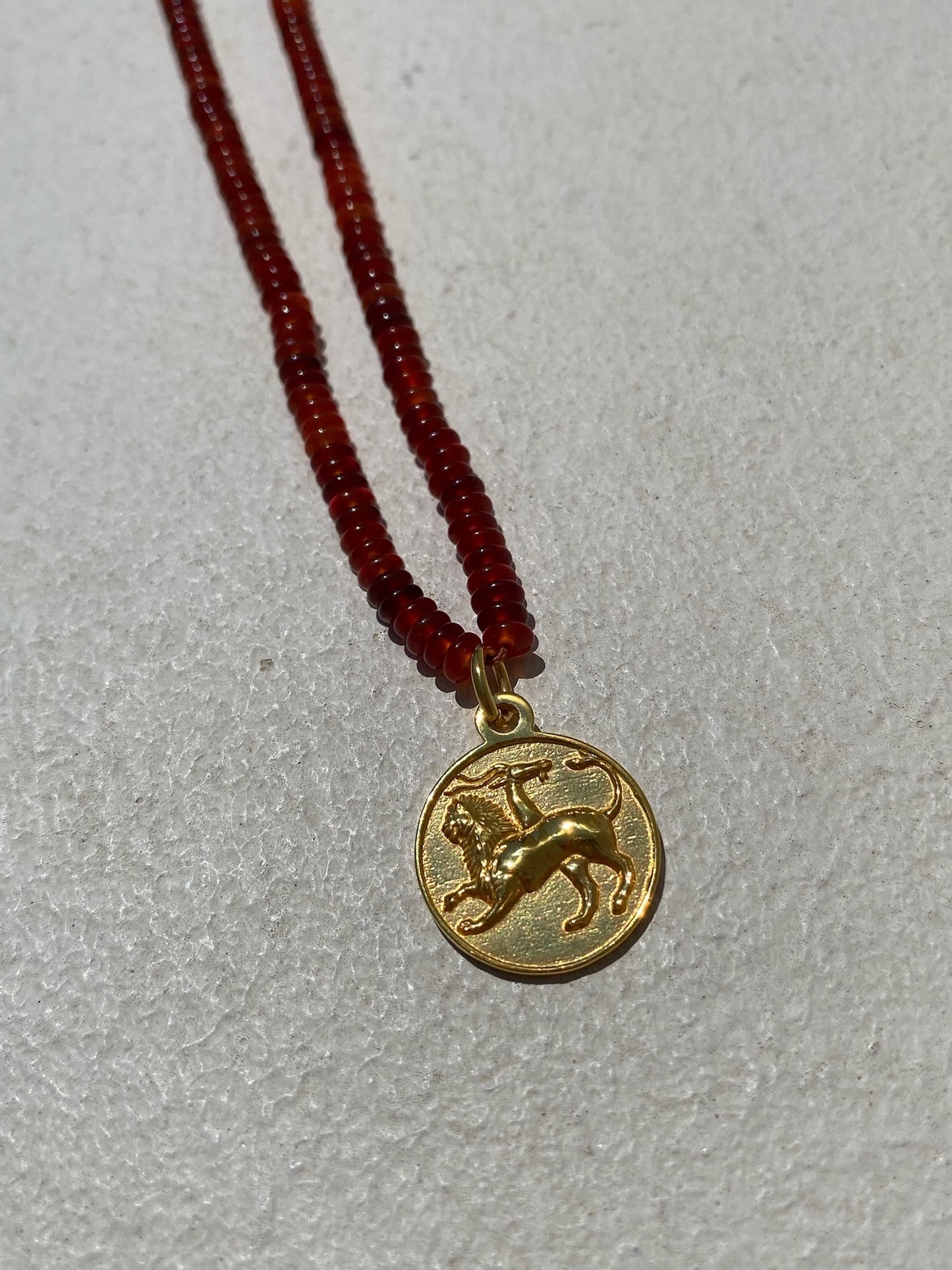 Chimera Amulet on Carnelian Beads