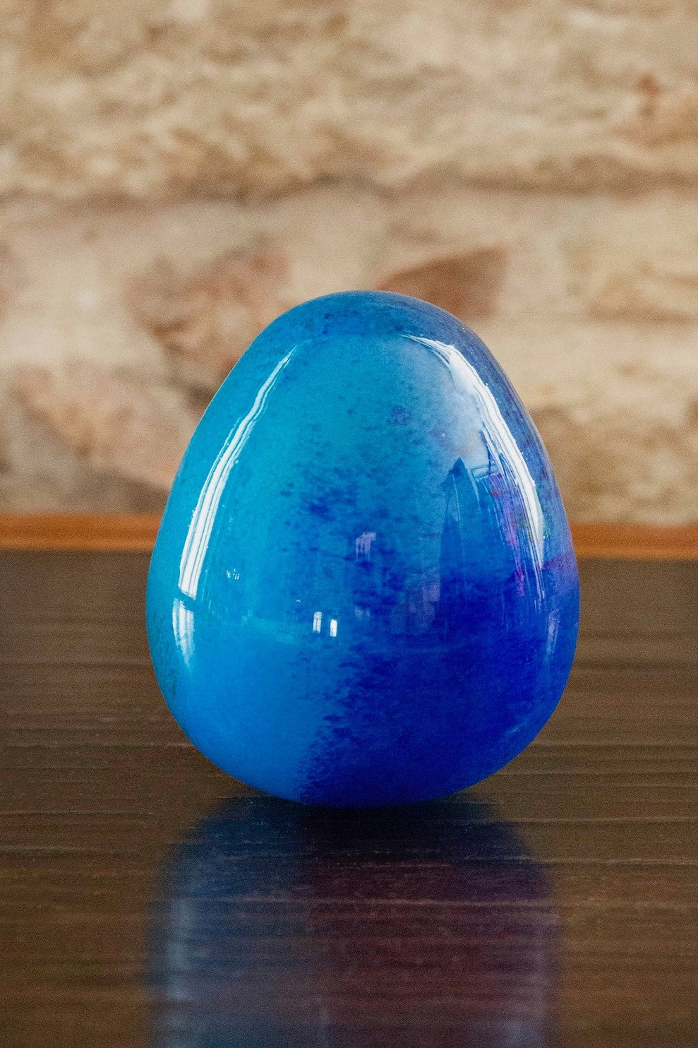 Anthologist Glass Easter Egg, Blue Medium