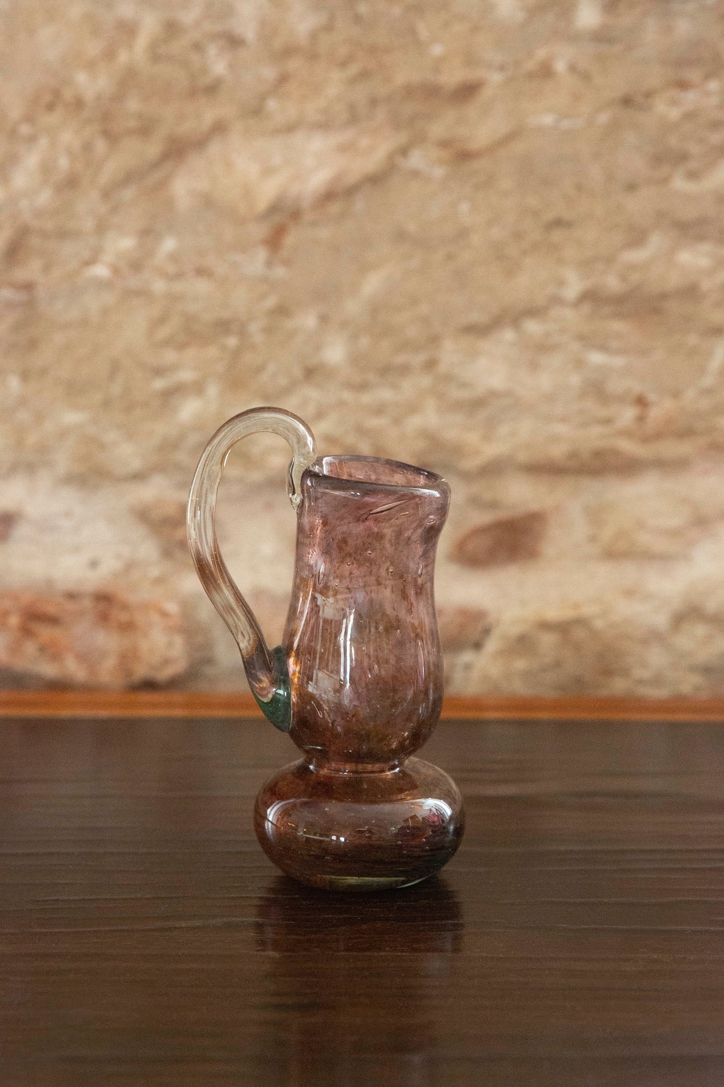 Blown Glass Amphora Vase, Purple and Brown Slim