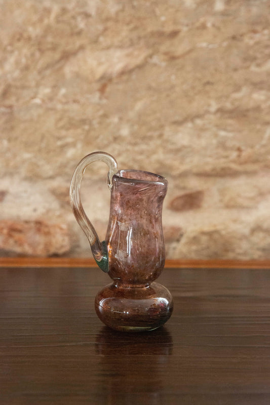 Blown Glass Amphora Vase, Purple and Brown Slim