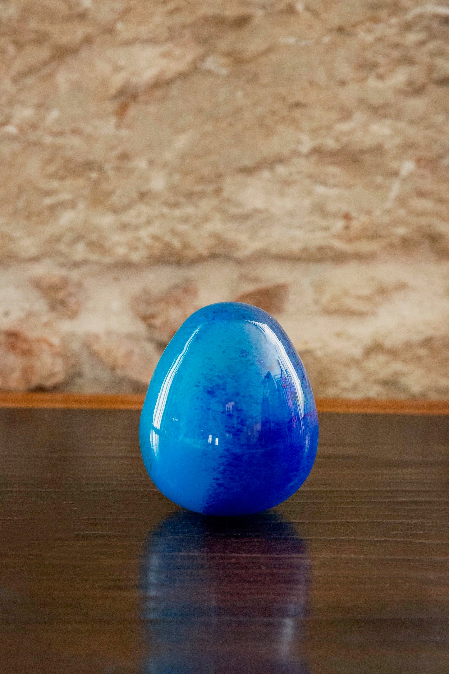 Anthologist Glass Easter Egg, Blue, Small