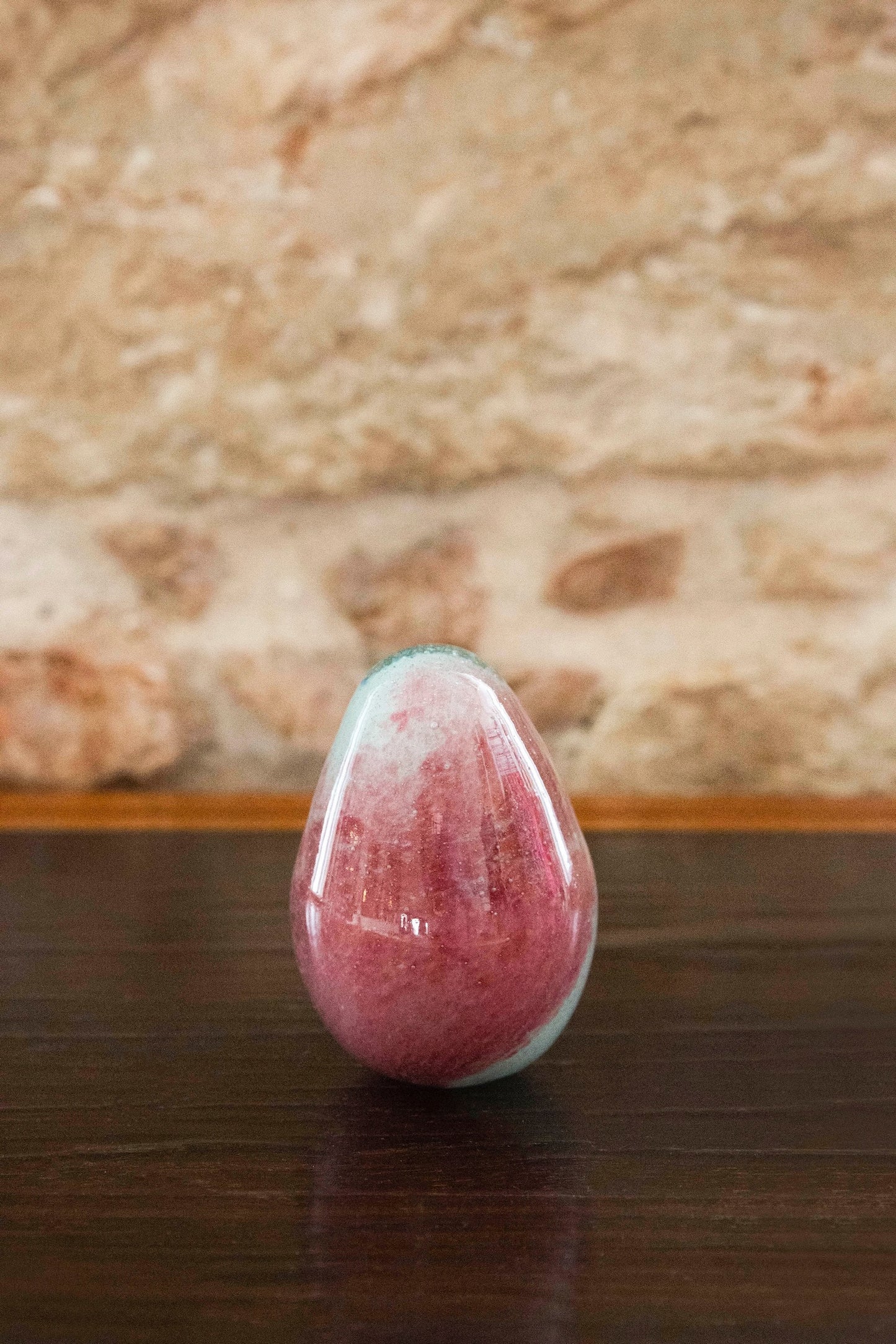 Anthologist Glass Easter Egg, Pink and Red, Small