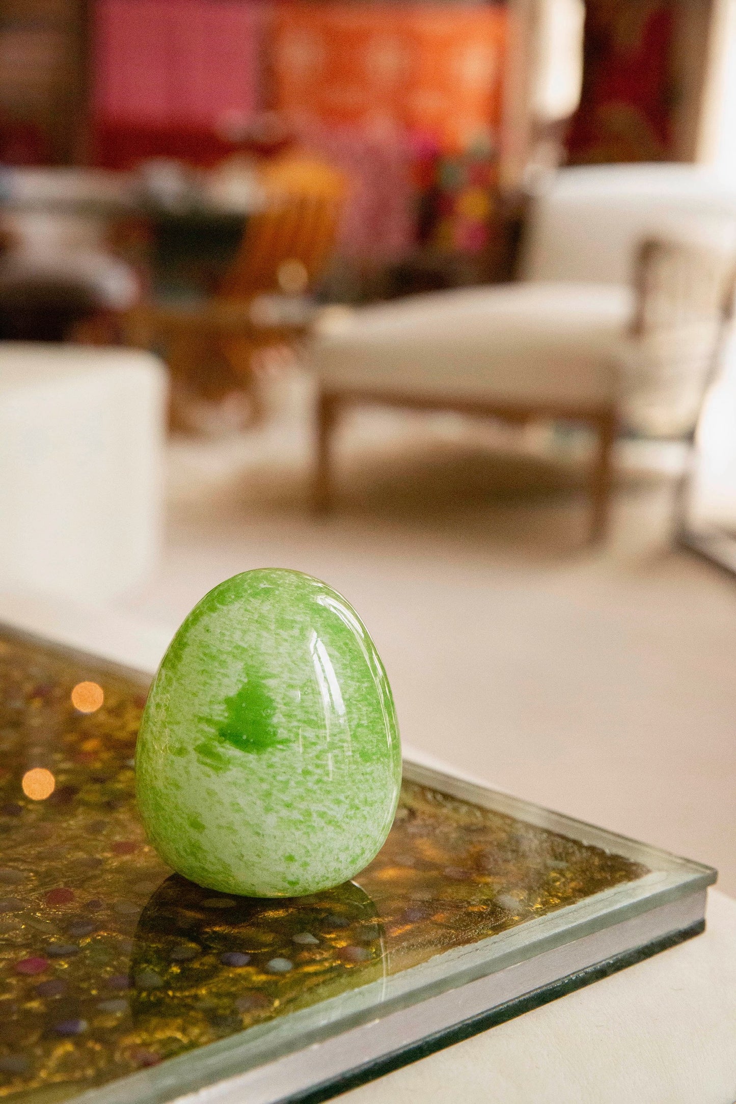 Anthologist Glass Easter Egg, Green, Small