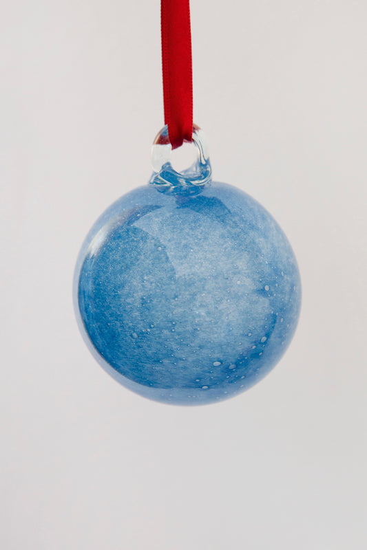 Christmas Glass Ornament, Blue Frost