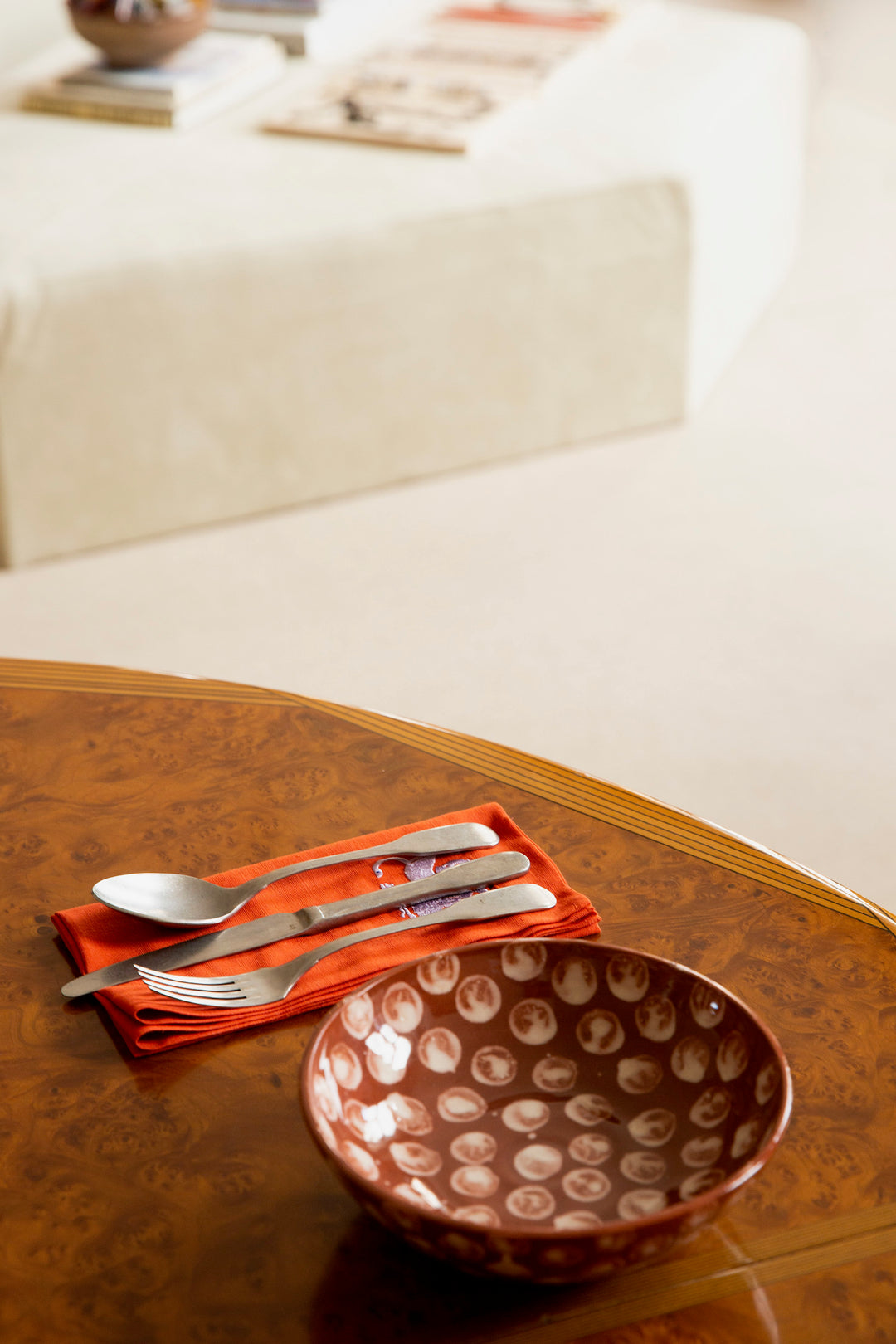 Chimera Dinner Napkin – Terracotta &amp; Lilac