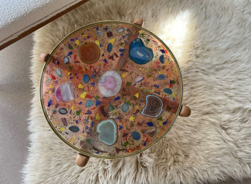 Agate Kaleidoscope Glass Table – Anthologist Agate Kaleidoscope Glass Table – Anthologist