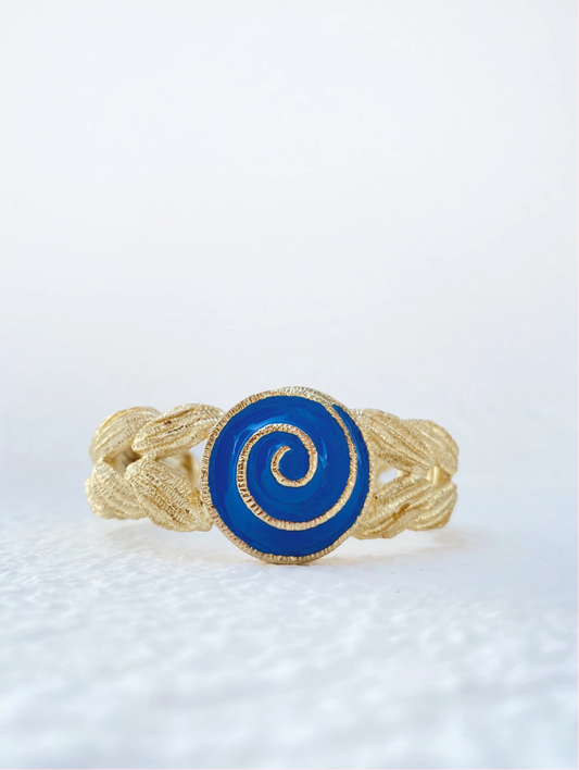 Circle of Hope Cuff Blue Enamel