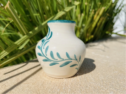 Anthologist Ceramic Bud Short Neck Vase Blue Psari