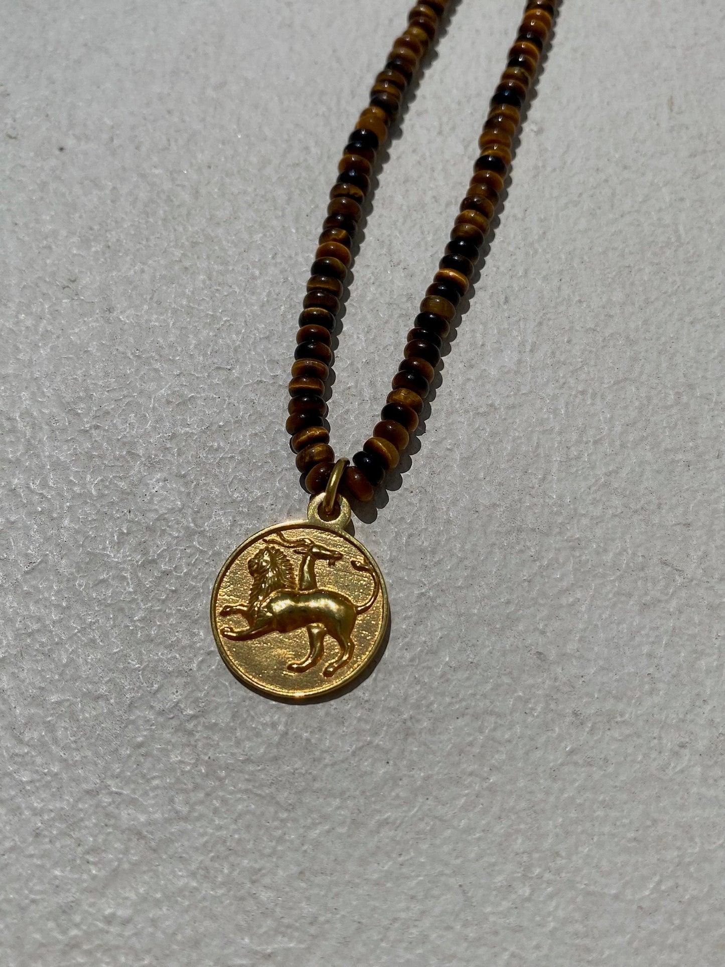 Chimera Amulet on Tiger’s Eye Beads