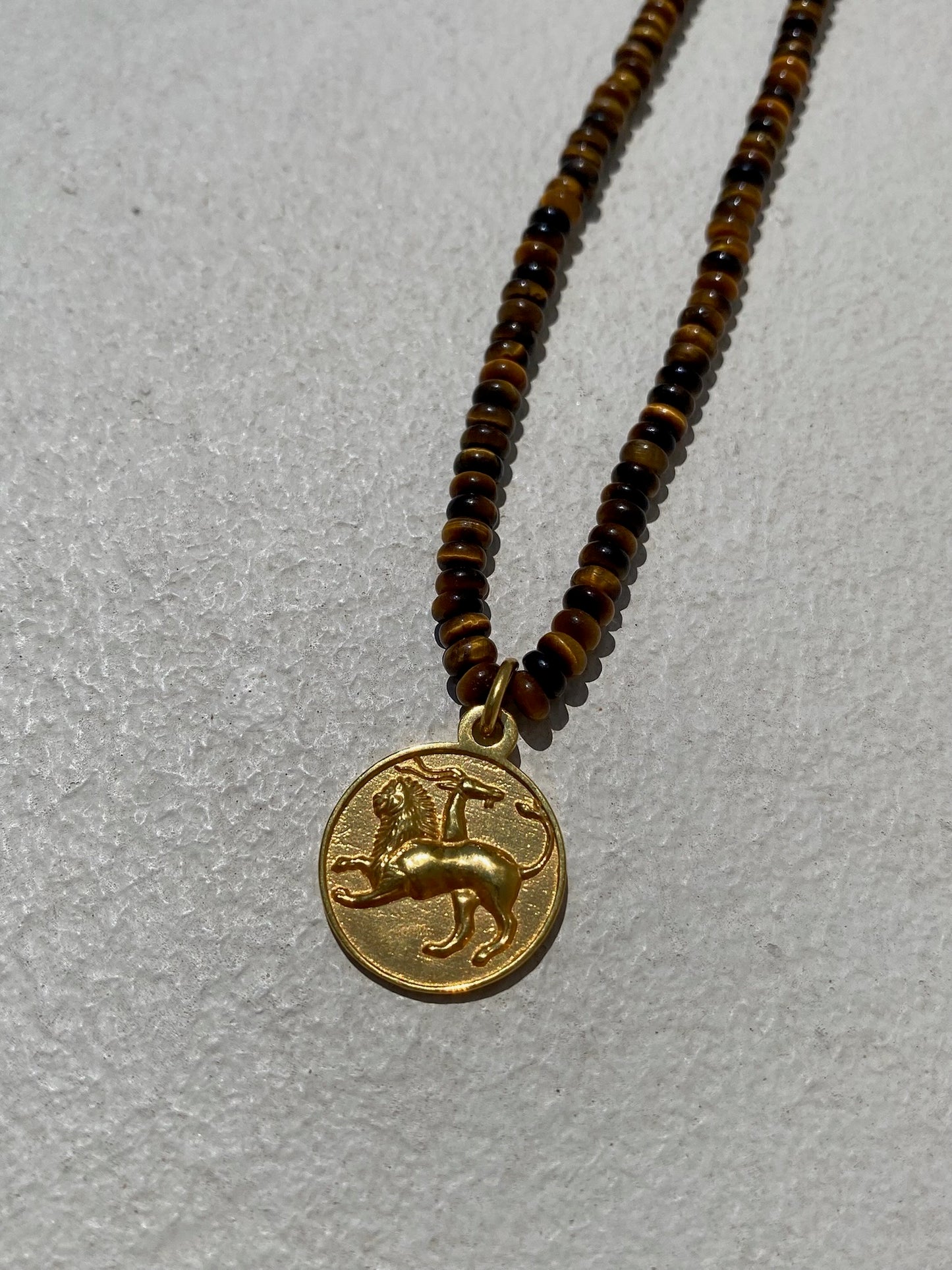 Chimera Amulet on Tiger’s Eye Beads