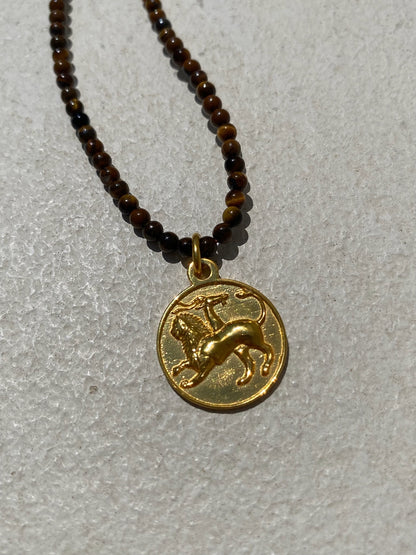 Chimera Amulet on Tiger’s Eye Beads