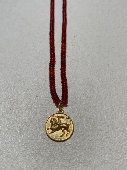 Chimera Amulet on Carnelian Beads