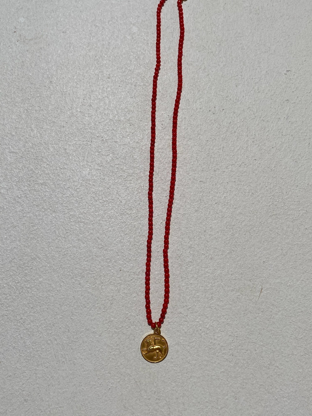 Chimera Amulet on Repurposed Coral Beads