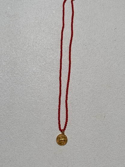 Chimera Amulet on Repurposed Coral Beads