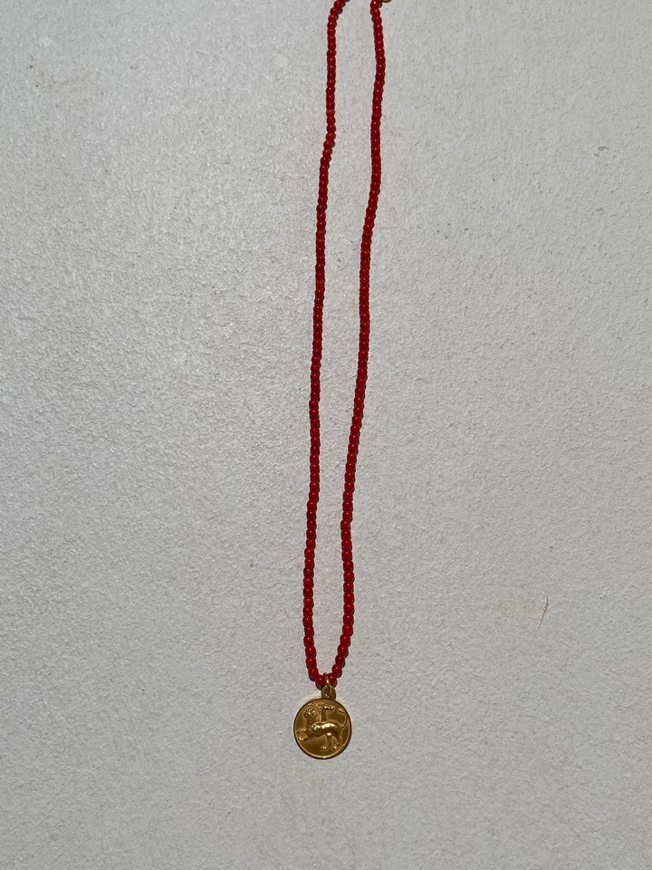 Chimera Amulet on Repurposed Coral Beads