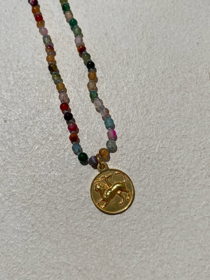 Chimera Amulet on Dark Tourmaline Beads