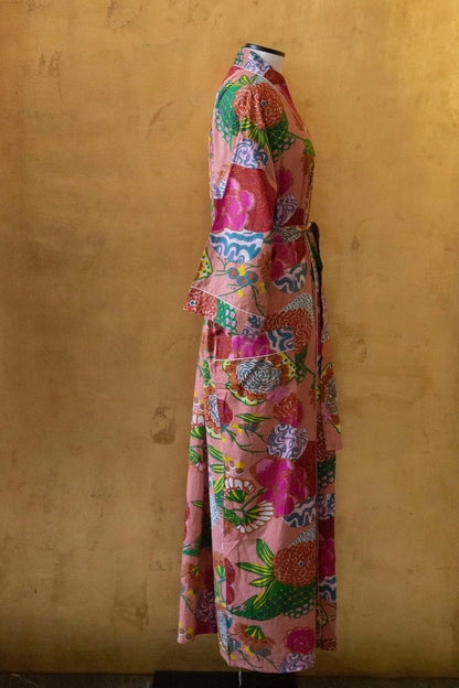 Anthologist x East Winds Cotton Robe, Sunset Pink Floral Print