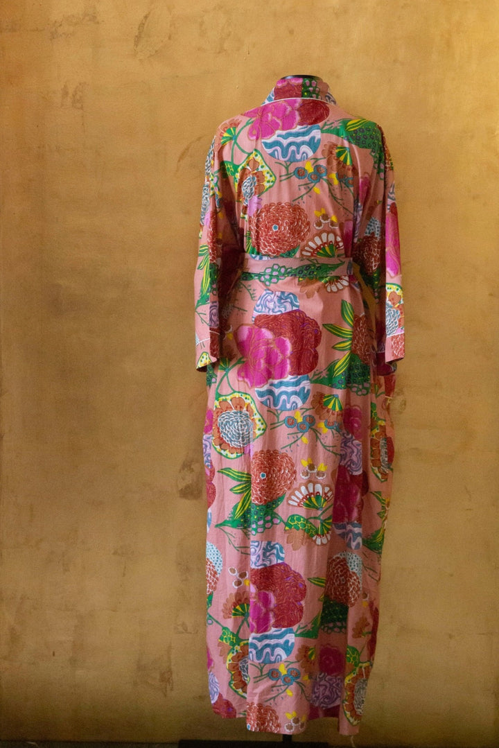 Anthologist x East Winds Cotton Robe, Sunset Pink Floral Print