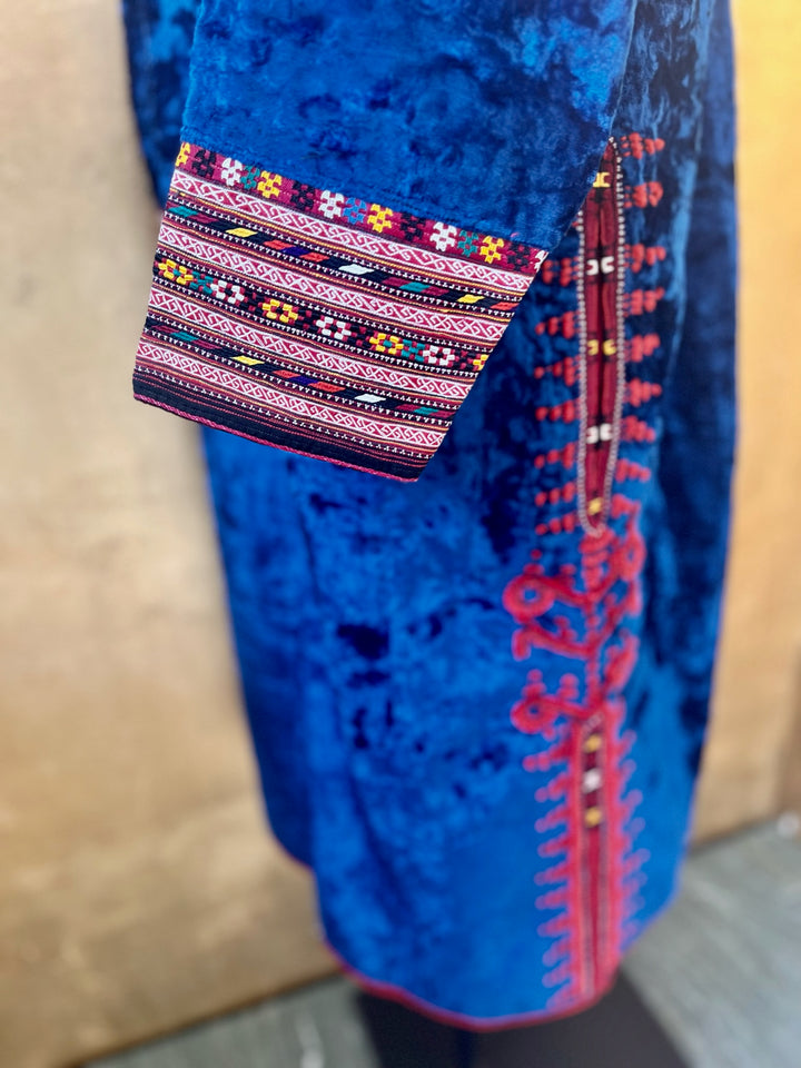 Antique Blue Velvet Jacket