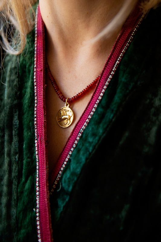 Chimera Amulet on Carnelian Beads
