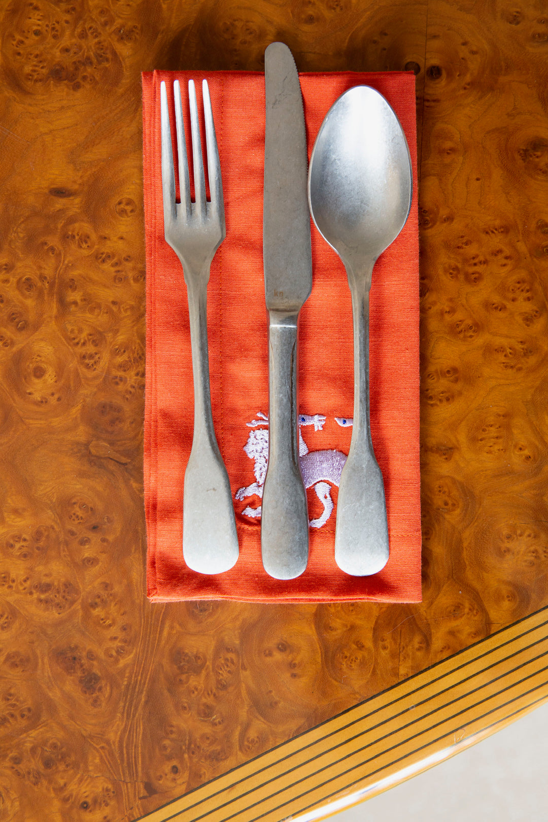 Chimera Dinner Napkin – Terracotta &amp; Lilac