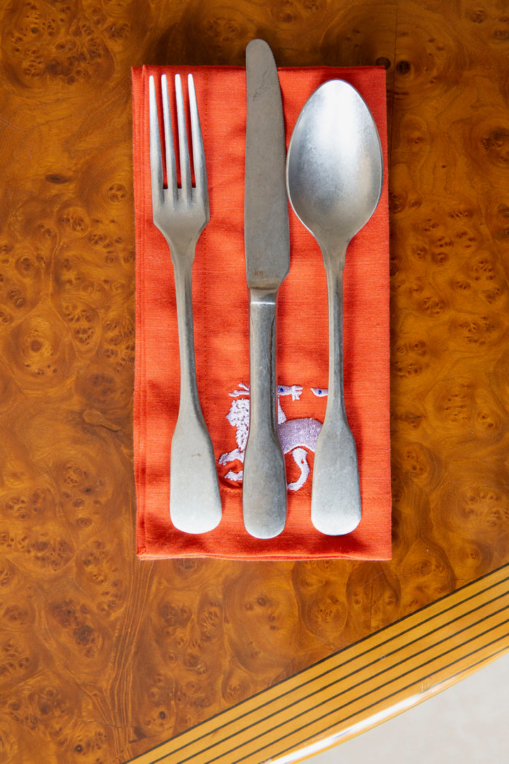Chimera Dinner Napkin – Terracotta &amp; Lilac