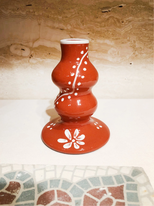 Anthologist Ceramic Candlestick Red Clay