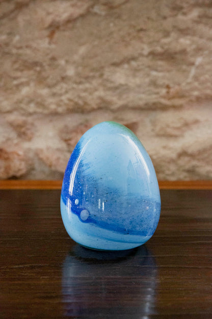 Anthologist Glass Easter Egg, Two-Tone Blue Large