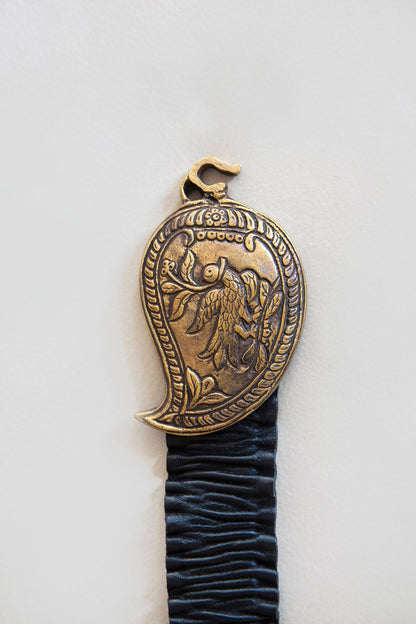 Goddess Belt, Black Leather with Elastic