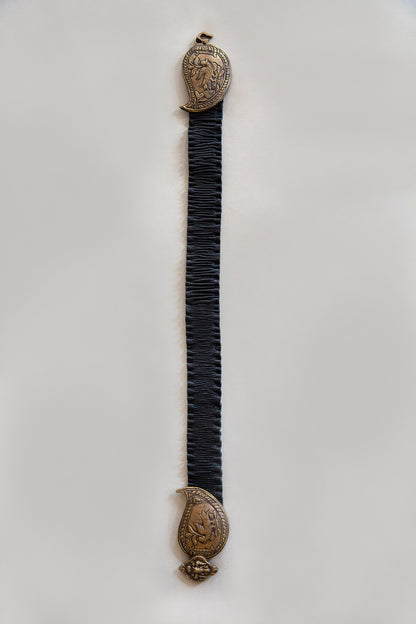 Goddess Belt, Black Leather with Elastic