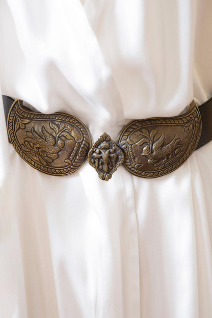 Goddess Belt, Black Leather with Elastic