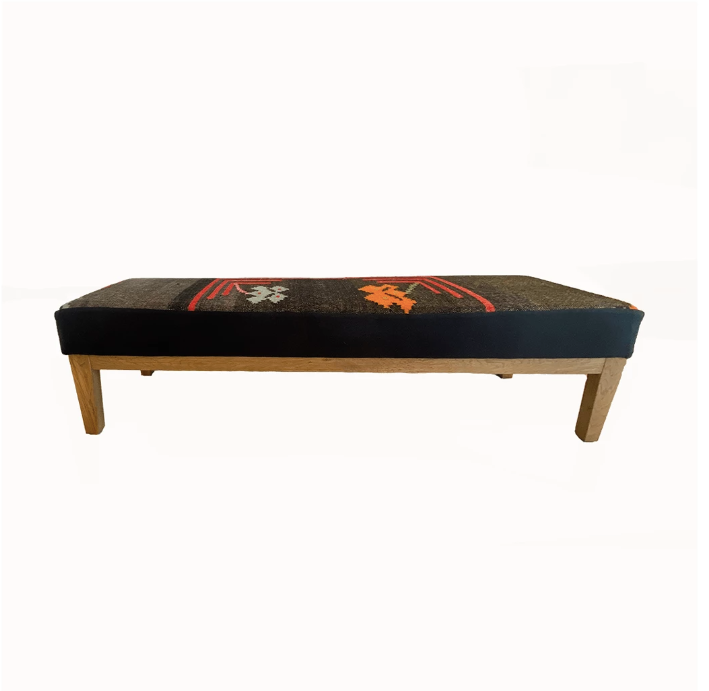 Custom Vintage Greek Kilim Bench