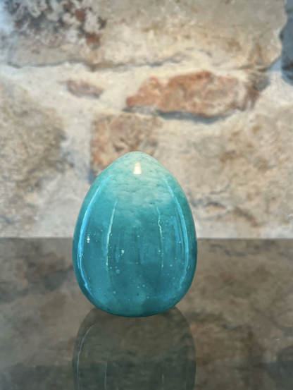 Anthologist Glass Easter Egg, Turquoise Medium
