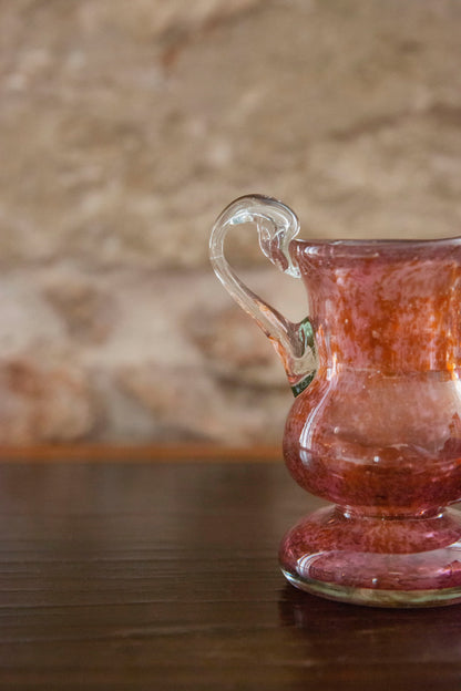 Blown Glass Amphora Vase, Slim, Rose and Amber