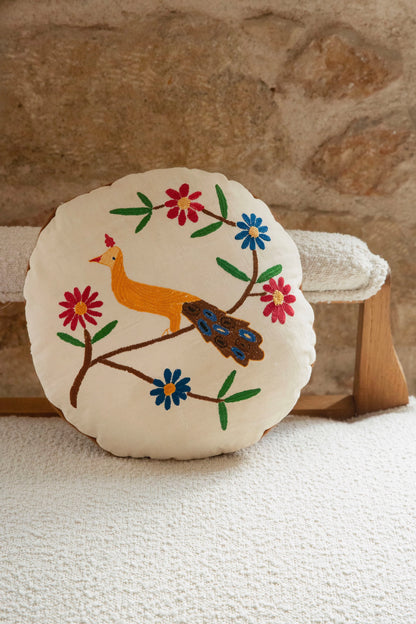 Delphi Peacock Vintage Pillow