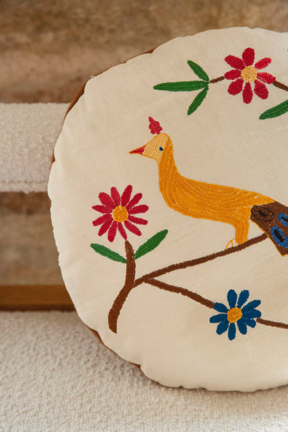 Delphi Peacock Vintage Pillow