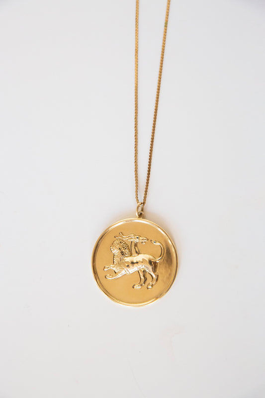 Anthologist’s Chimera Medallion Necklace, 18K