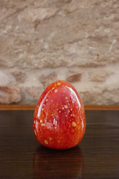 Anthologist Glass Easter Egg, Red and Gold, Large