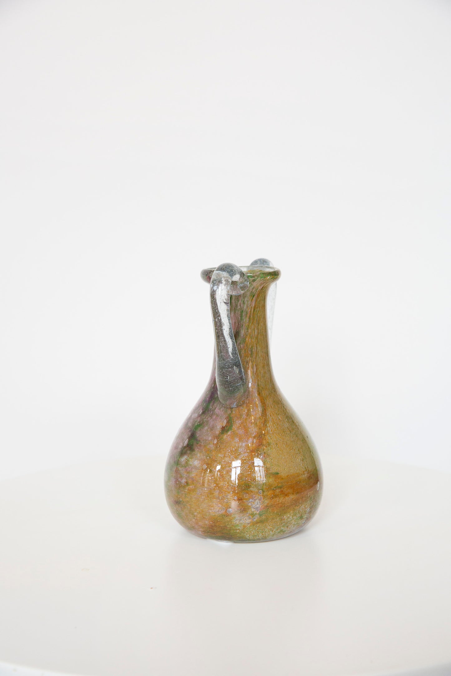 Blown Glass Amphora Vase, Yellow and Lavender