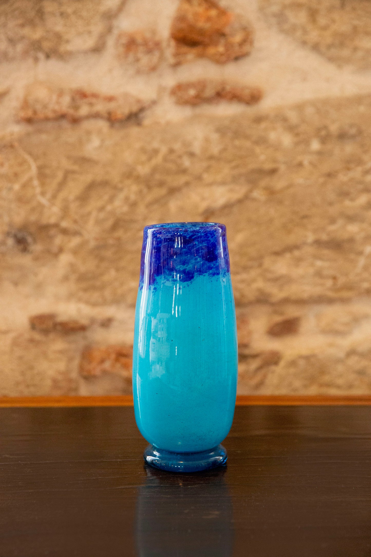 Blown Glass Vase, Light Blue and Blue