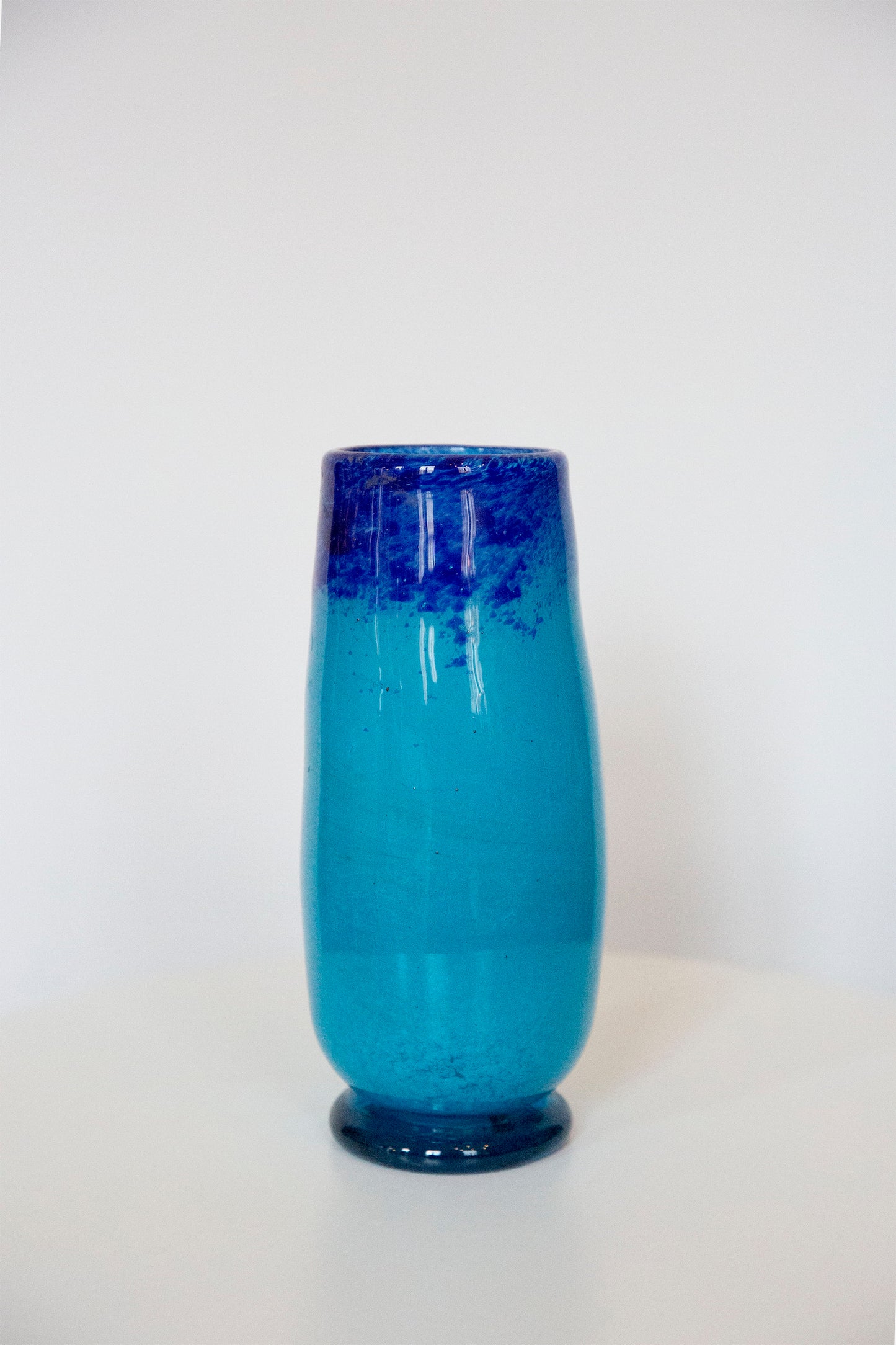 Blown Glass Vase, Light Blue and Blue