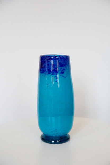 Blown Glass Vase, Light Blue and Blue