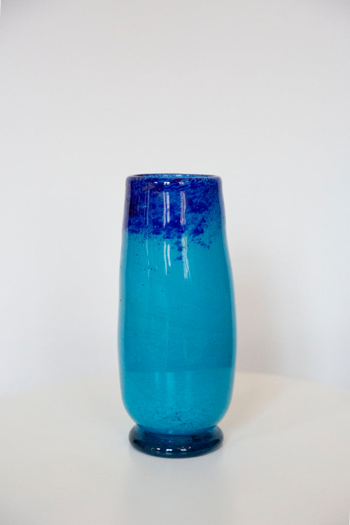 Blown Glass Vase, Light Blue and Blue