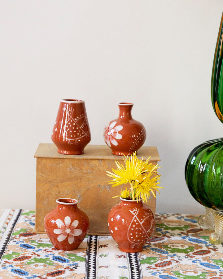 Anthologist Ceramic Bud Gourd Vase Red Clay, Psari