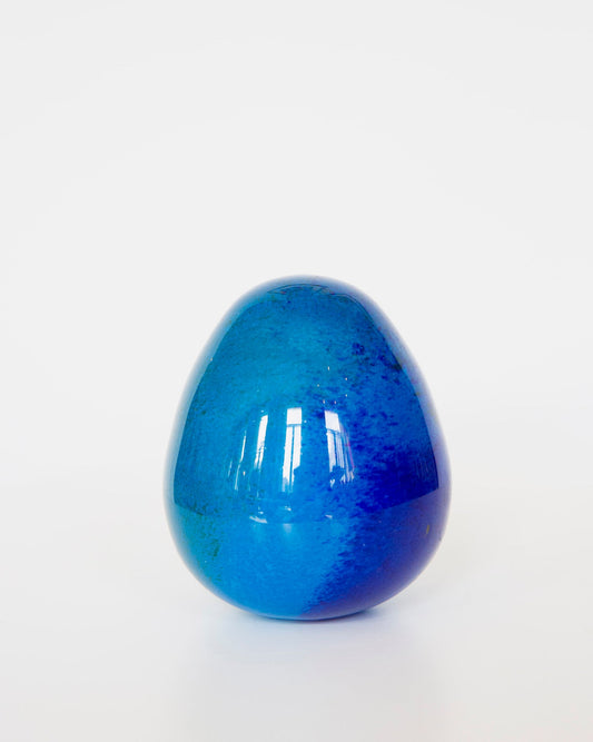 Anthologist Glass Egg, Blue, Medium