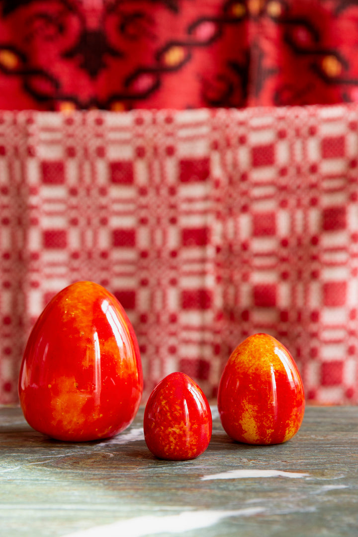 Anthologist Glass Egg, Red, Small